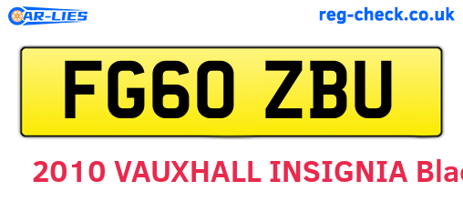 FG60ZBU are the vehicle registration plates.