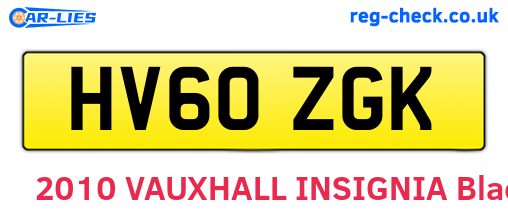 HV60ZGK are the vehicle registration plates.