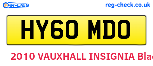 HY60MDO are the vehicle registration plates.