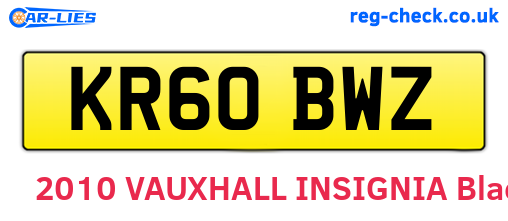KR60BWZ are the vehicle registration plates.