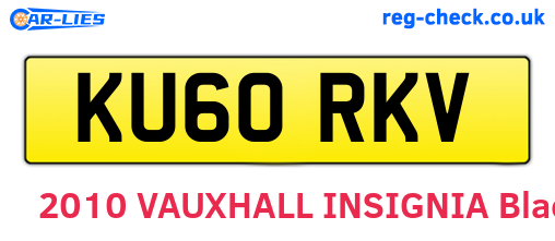 KU60RKV are the vehicle registration plates.