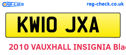 KW10JXA are the vehicle registration plates.