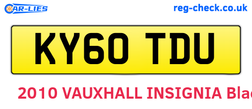KY60TDU are the vehicle registration plates.