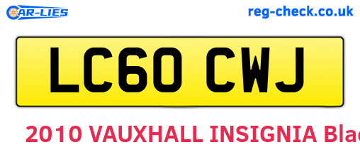 LC60CWJ are the vehicle registration plates.