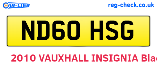 ND60HSG are the vehicle registration plates.