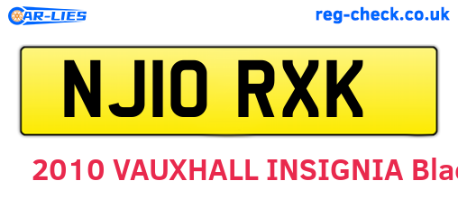 NJ10RXK are the vehicle registration plates.