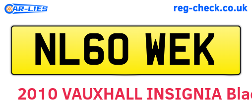 NL60WEK are the vehicle registration plates.
