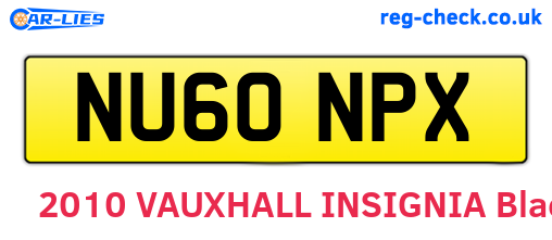 NU60NPX are the vehicle registration plates.