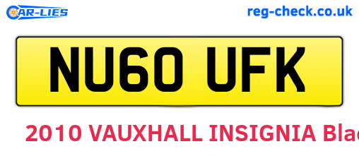 NU60UFK are the vehicle registration plates.