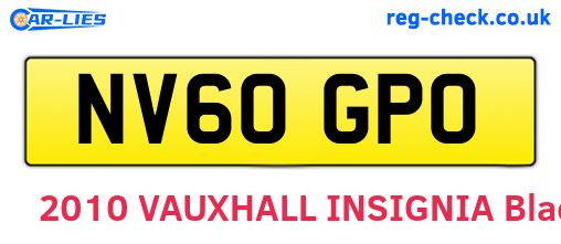 NV60GPO are the vehicle registration plates.