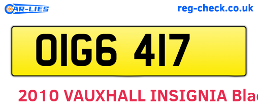 OIG6417 are the vehicle registration plates.