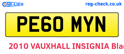PE60MYN are the vehicle registration plates.