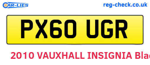 PX60UGR are the vehicle registration plates.