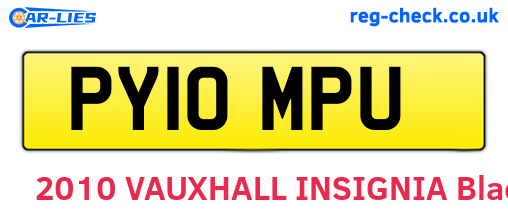 PY10MPU are the vehicle registration plates.