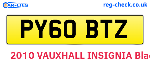 PY60BTZ are the vehicle registration plates.
