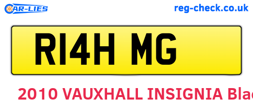 R14HMG are the vehicle registration plates.