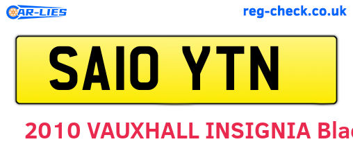 SA10YTN are the vehicle registration plates.