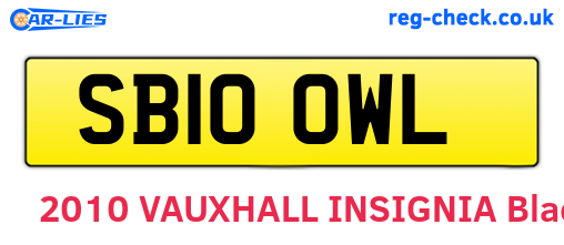 SB10OWL are the vehicle registration plates.