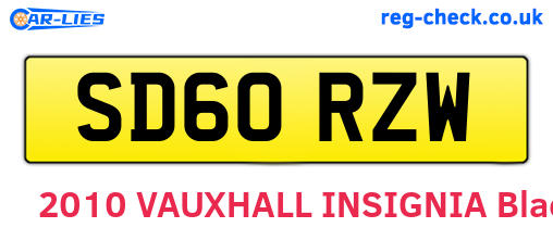 SD60RZW are the vehicle registration plates.