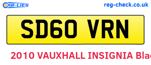 SD60VRN are the vehicle registration plates.