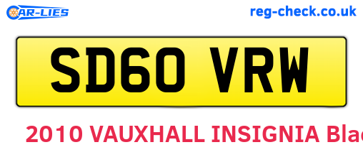 SD60VRW are the vehicle registration plates.