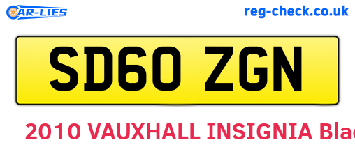SD60ZGN are the vehicle registration plates.