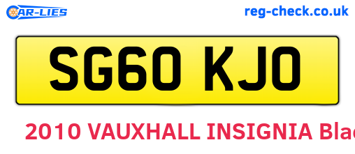 SG60KJO are the vehicle registration plates.
