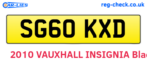 SG60KXD are the vehicle registration plates.