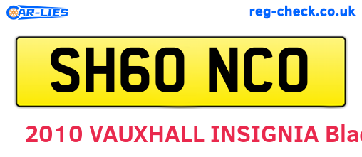 SH60NCO are the vehicle registration plates.