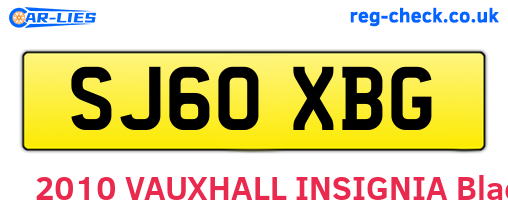 SJ60XBG are the vehicle registration plates.