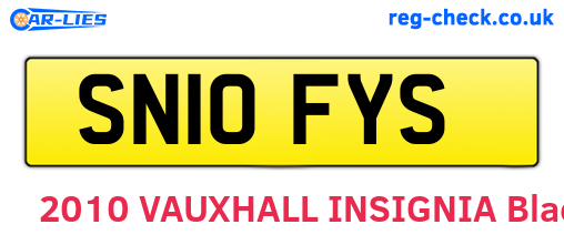 SN10FYS are the vehicle registration plates.