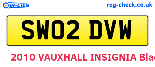 SW02DVW are the vehicle registration plates.