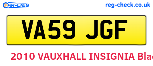 VA59JGF are the vehicle registration plates.