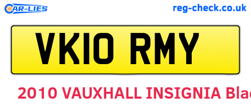 VK10RMY are the vehicle registration plates.