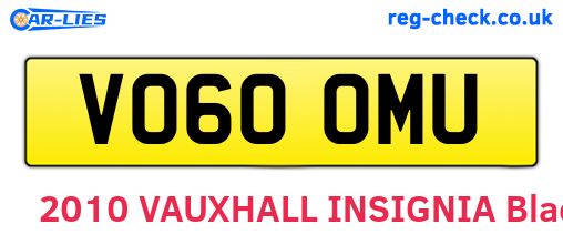 VO60OMU are the vehicle registration plates.