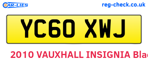 YC60XWJ are the vehicle registration plates.