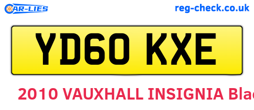 YD60KXE are the vehicle registration plates.