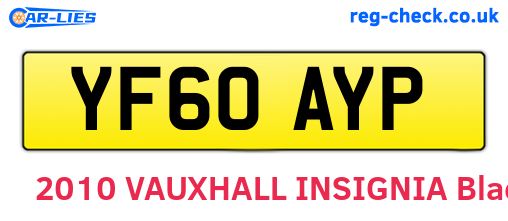 YF60AYP are the vehicle registration plates.