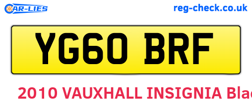 YG60BRF are the vehicle registration plates.