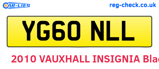 YG60NLL are the vehicle registration plates.