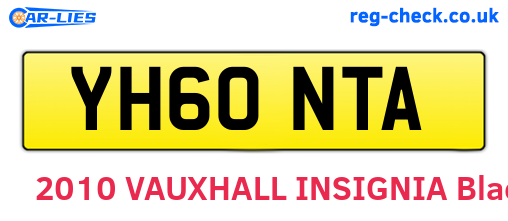 YH60NTA are the vehicle registration plates.