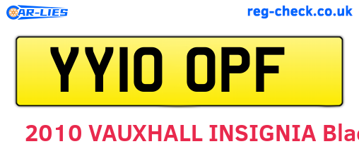 YY10OPF are the vehicle registration plates.