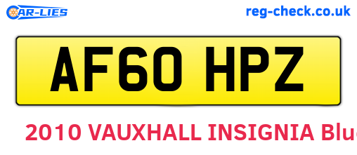 AF60HPZ are the vehicle registration plates.