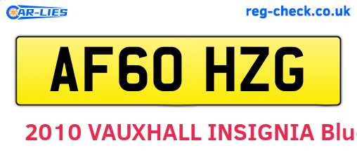 AF60HZG are the vehicle registration plates.