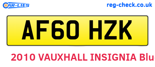AF60HZK are the vehicle registration plates.