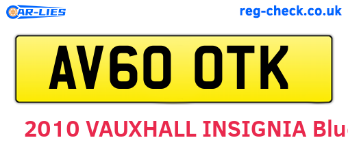 AV60OTK are the vehicle registration plates.