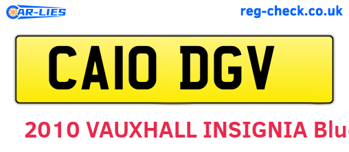 CA10DGV are the vehicle registration plates.