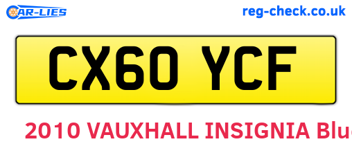 CX60YCF are the vehicle registration plates.
