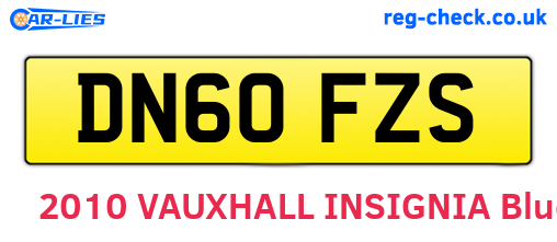 DN60FZS are the vehicle registration plates.
