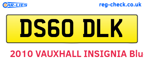DS60DLK are the vehicle registration plates.